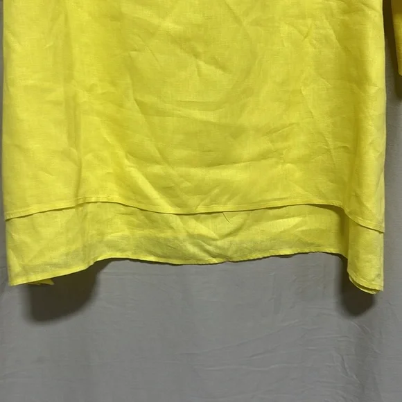 Ali Miles linen yellow tunic top / Size L / Box 5-35 - Picture 3 of 8